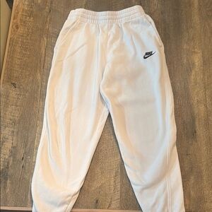 Nike Cream Fleece Joggers with Elastic Waistband and Cuffs